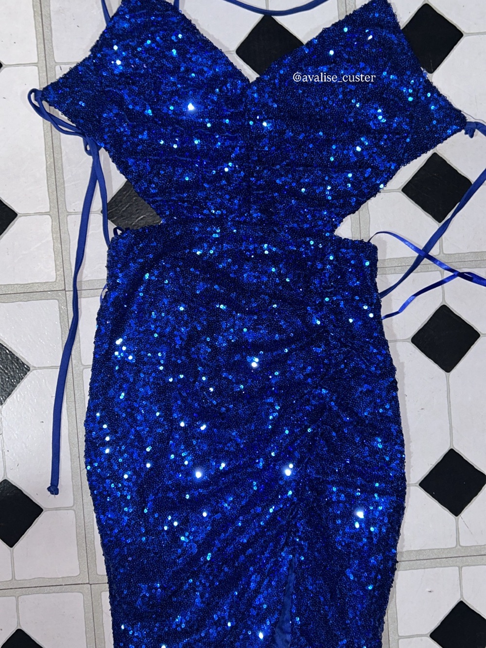Windsor Royal Blue Sequin Wrap Homecoming Dress